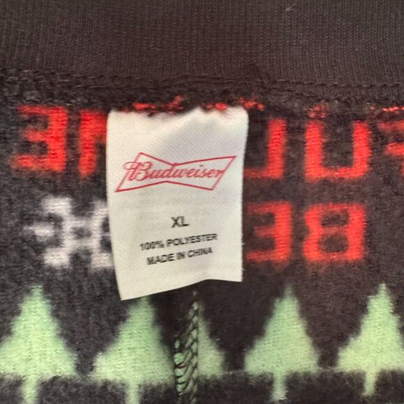 Budweiser men's size XL one piece clydesdales beer holiday Christmas pajamas pjs - Picture 11 of 12